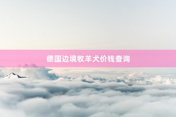 德国边境牧羊犬价钱查询