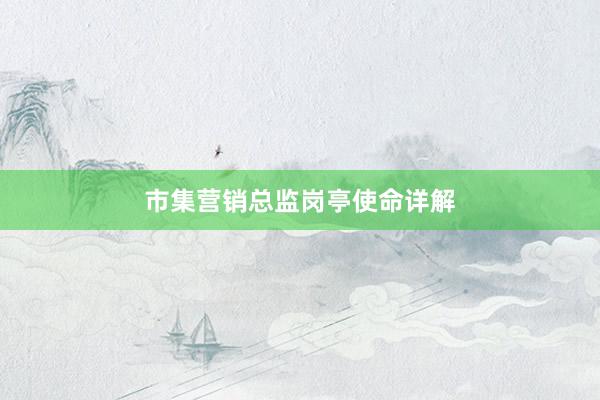 市集营销总监岗亭使命详解